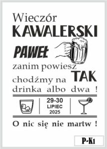 Skrzynka z grawerem na wieczór kawalerski