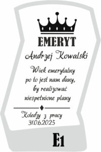 Karafka z grawerem dla emeryta