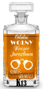 Karafka z grawerem na wieczór kawalerski