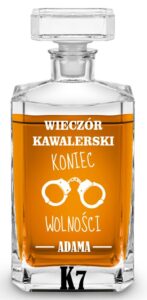Karafka z grawerem na wieczór kawalerski