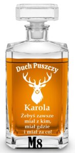 Karafka dla myśliwego z grawerem