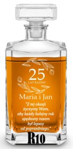 Karafka z grawerem na rocznicę ślubu