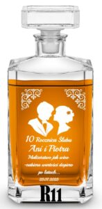 Karafka z grawerem na rocznicę ślubu