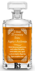 Karafka z grawerem na rocznicę ślubu