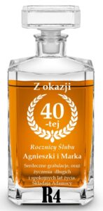 Karafka z grawerem na rocznicę ślubu