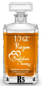 Karafka z grawerem na rocznicę ślubu