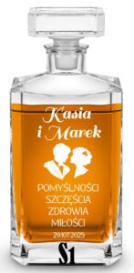 Karafka slubna z grawerem