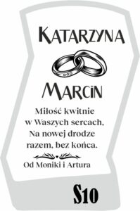 Karafka ślubna z grawerem.