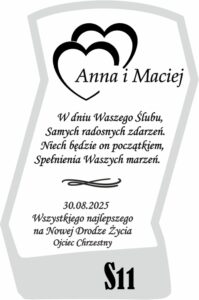 Karafka ślubna z grawerem. Prezent na ślub