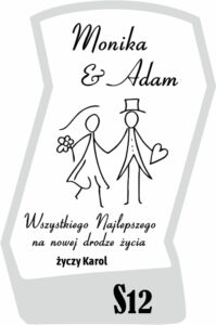 Karafka ślubna z grawerem.