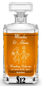 Karafka slubna z grawerem