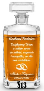 Karafka slubna z grawerem