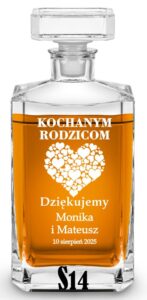 Karafka slubna z grawerem