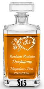 Karafka slubna z grawerem