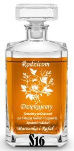 Karafka slubna z grawerem