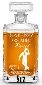 Karafka slubna z grawerem