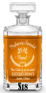 Karafka slubna z grawerem