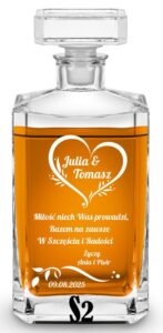 Karafka slubna z grawerem