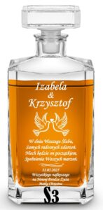 Karafka slubna z grawerem