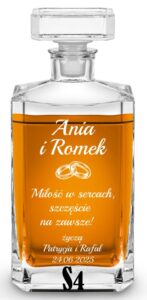 Karafka slubna z grawerem