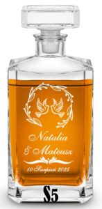 Karafka slubna z grawerem