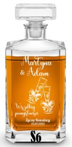 Karafka slubna z grawerem