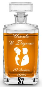 Karafka slubna z grawerem