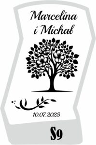 Karafka ślubna z grawerem.