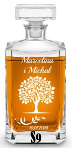 Karafka slubna z grawerem