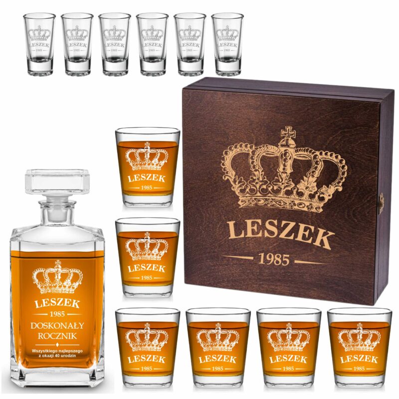 Zestaw w skrzynce z grawerem