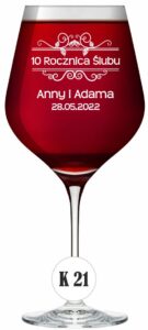 Kieliszek do wina z grawerem XXl