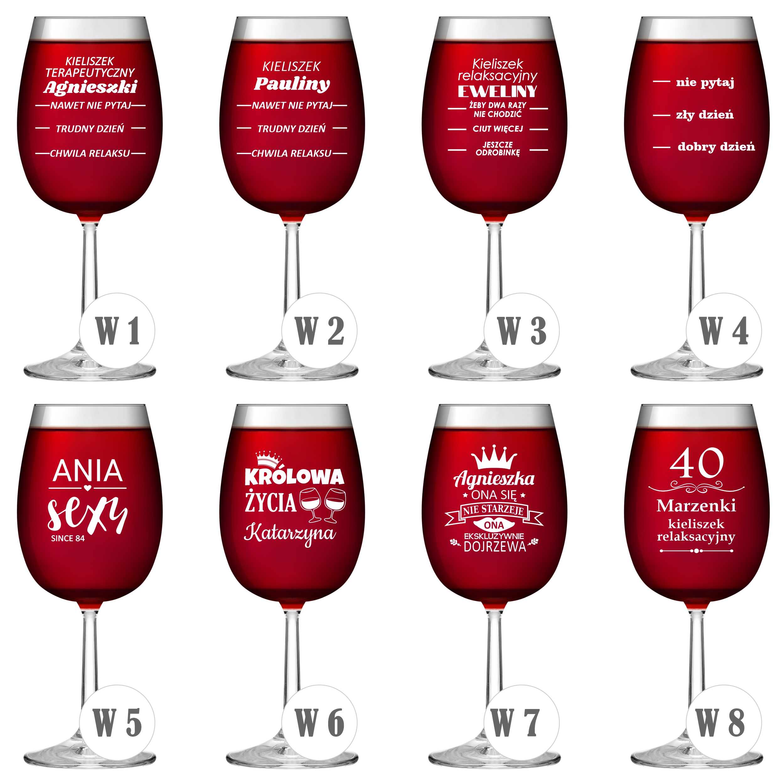 Wzory kieliszków z grawerem 350ml