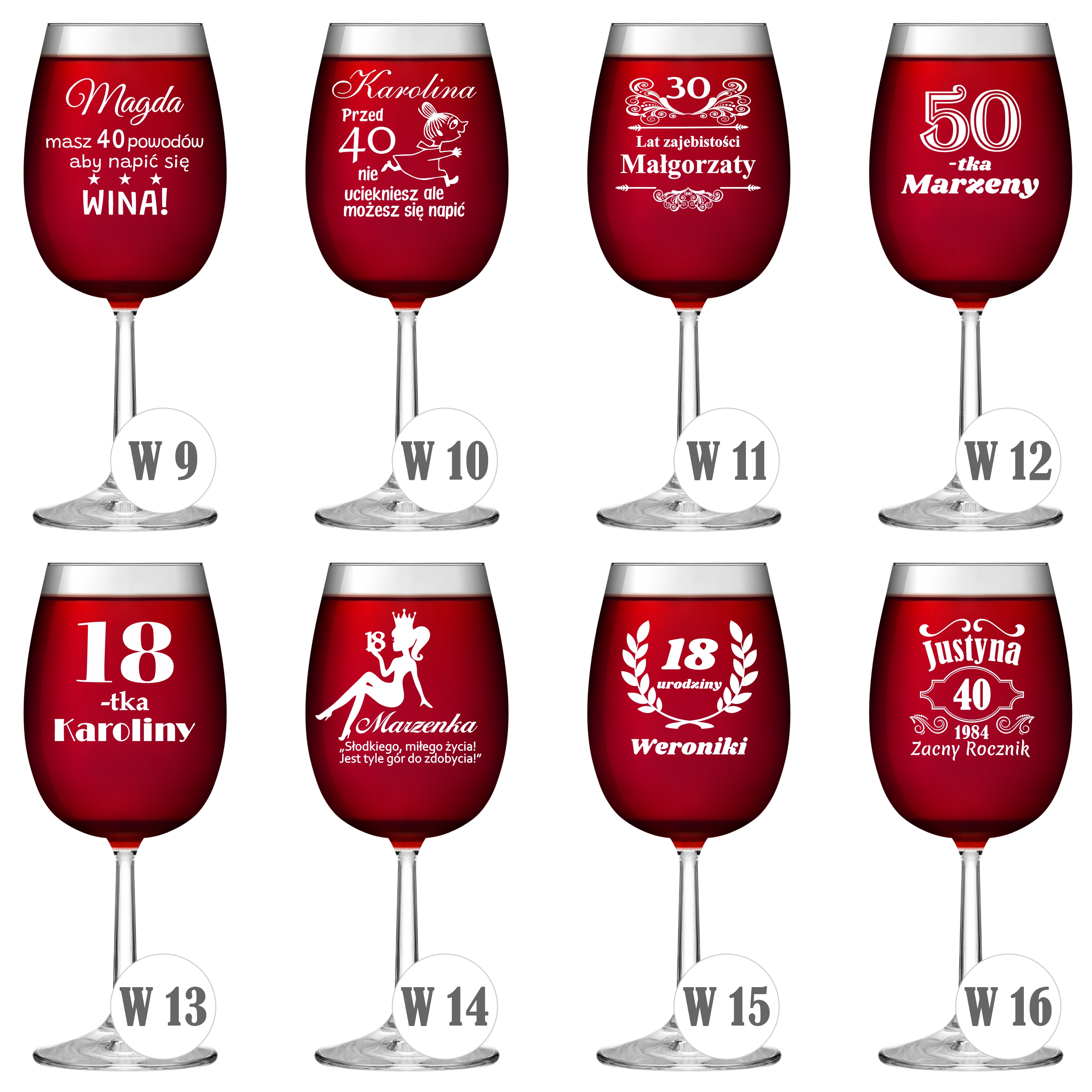Wzory kieliszków z grawerem 350ml