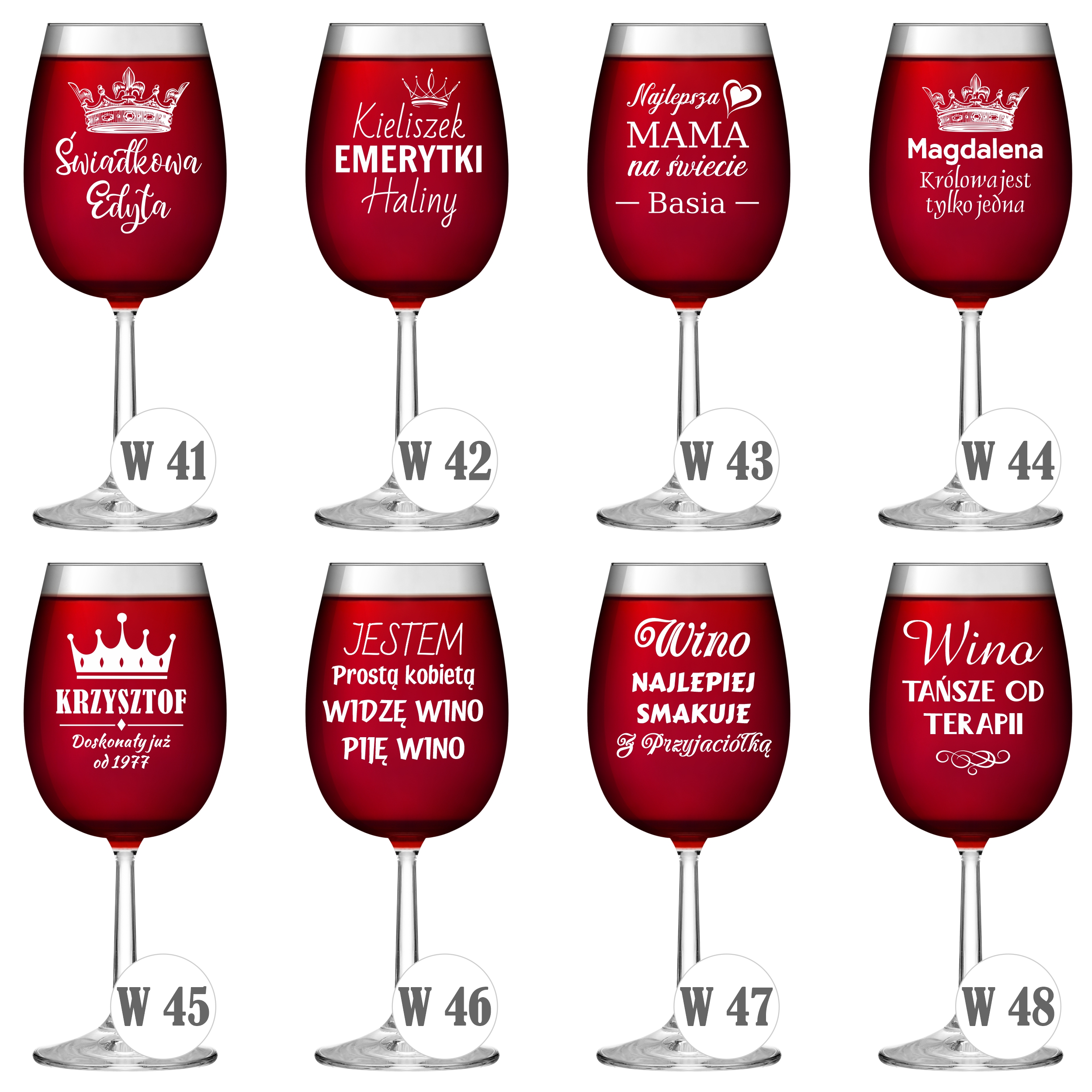 Wzory kieliszków z grawerem 350ml