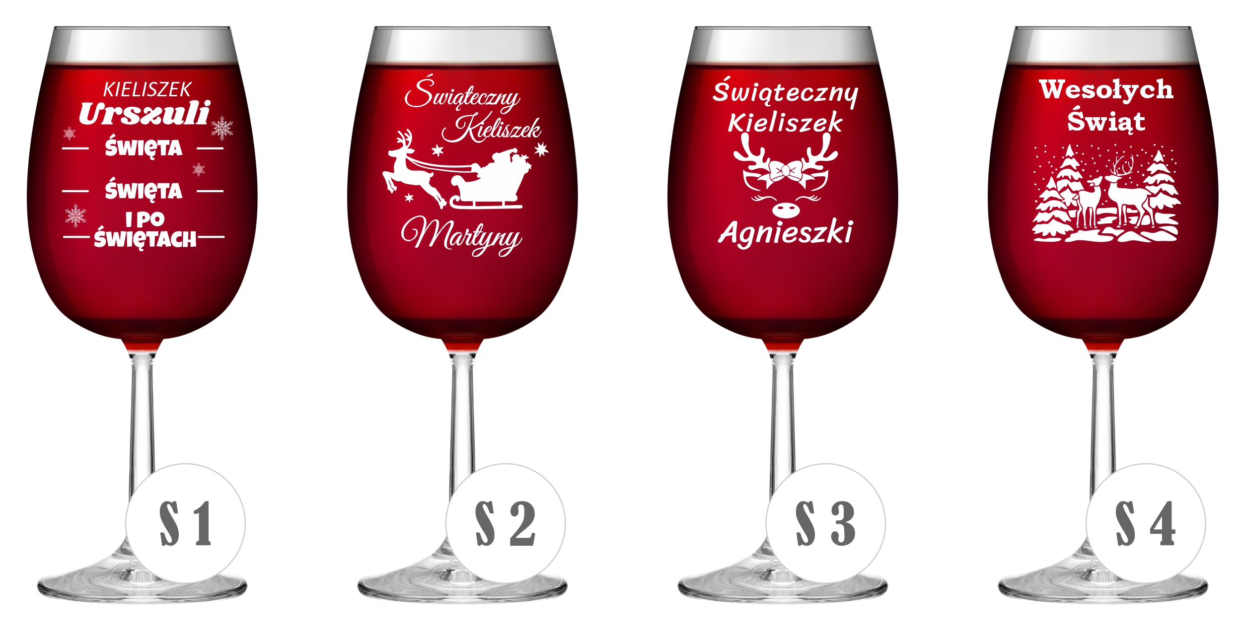 Wzory kieliszków do wina 350 ml na swieta