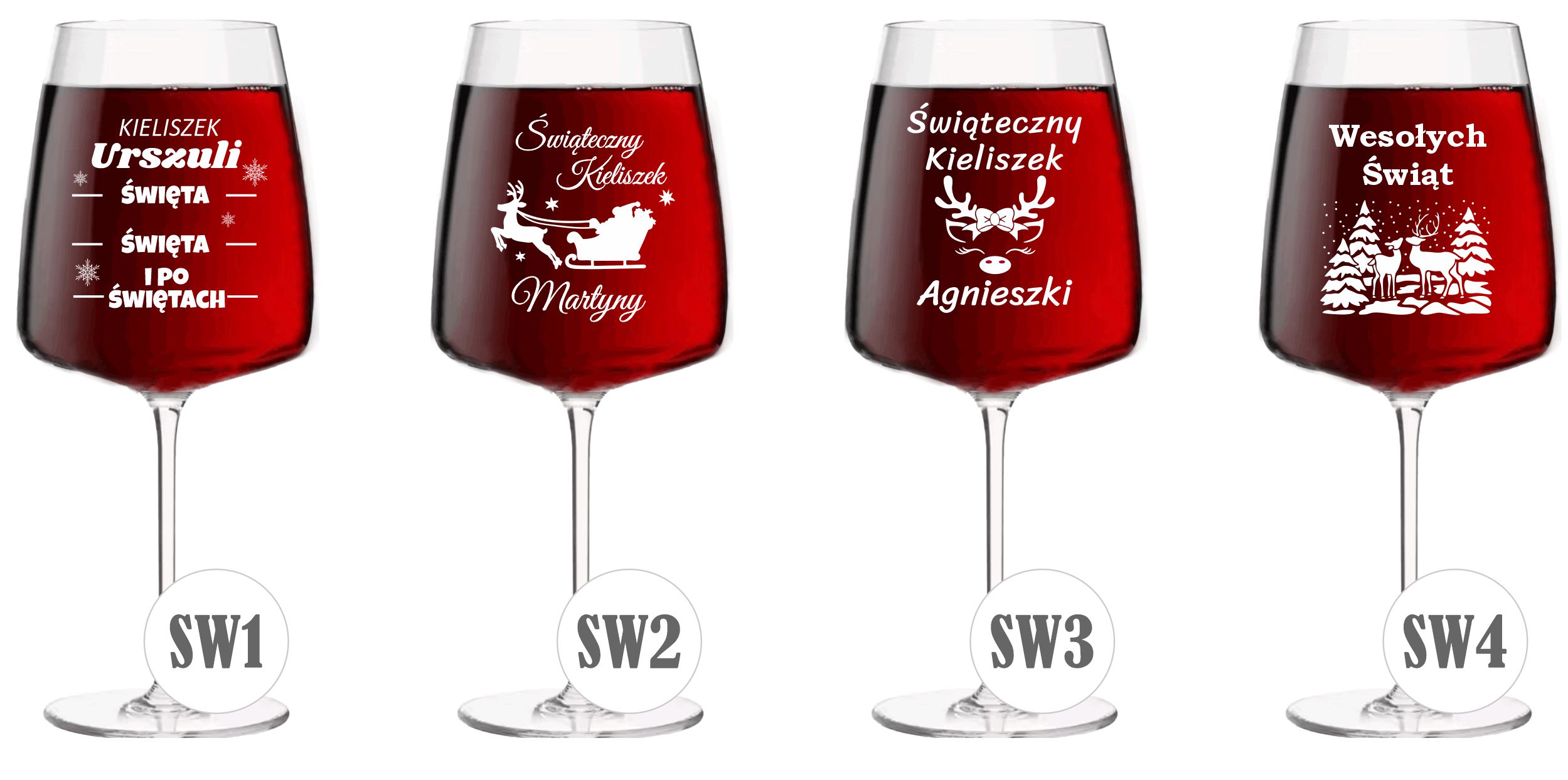 Kieliszki 510ml z grawerem wzory