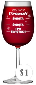 Kieliszek do wina z grawerem z krosno na swieta